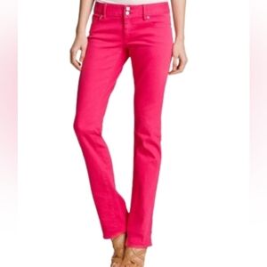 Lilly Pulitzer Worth Straight Leg Jean Pink Size 6 Cotton Blend Stretch Vibrant